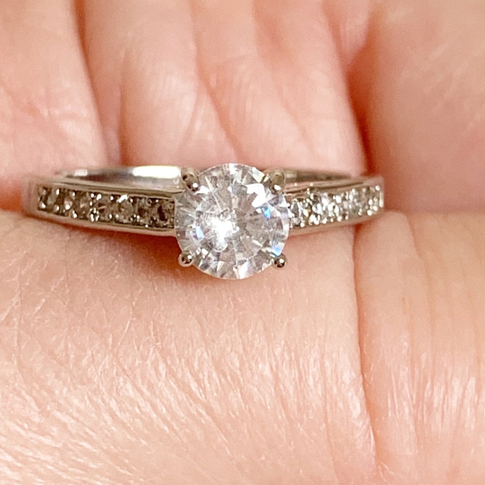 6.5mm Round CZ Diamond Engagement Ring